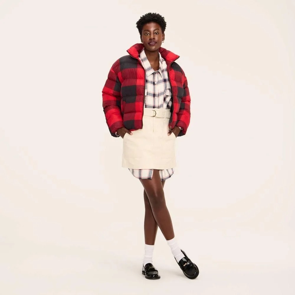 Woolrich Lined Puffer Jacket – Women’s Size Small – Black/Red Plaid – NWT